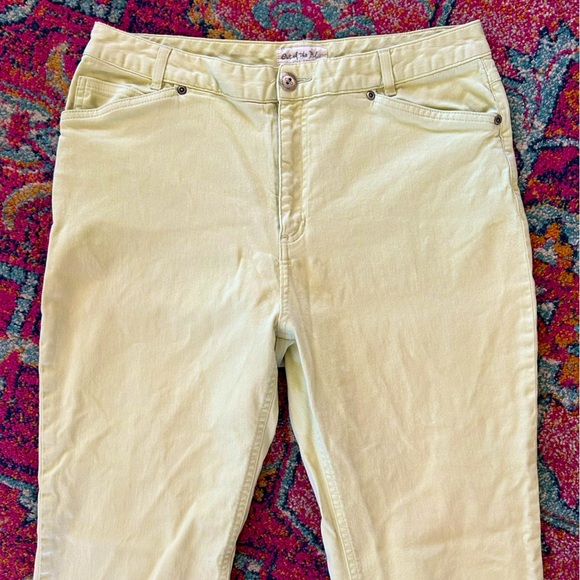 J. Jill | Women’s pale chartreuse Authentic Fit Out of the Blue jeans, size 12 - Picture 7 of 14
